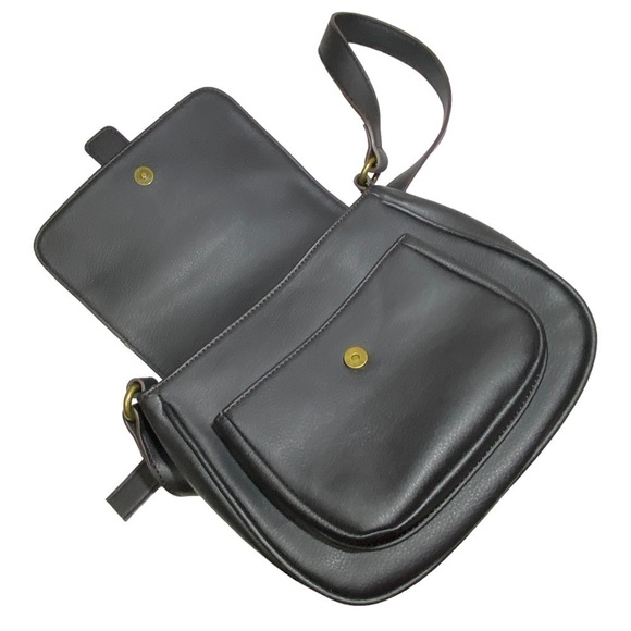 a.n.a. A new approach faux leather black handbag shoulder bag womens purse - Picture 3 of 8